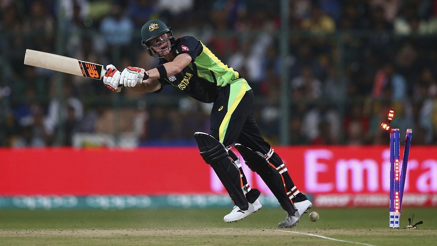 during the ICC World Twenty20 India 2016 Super 10s Group 2 match between Australia and Bangladesh at M. Chinnaswamy Stadium on March 21, 2016 in Bangalore, India.