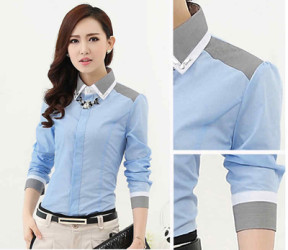 New-Fashion-Women-Clothes-Color-matching-Block-Formal-Shirt-Female-Work-Wear-Women-s-Long-Sleeve